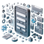 a cell phone surrounded by various devices