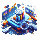 an abstract illustration of a magnifying glass